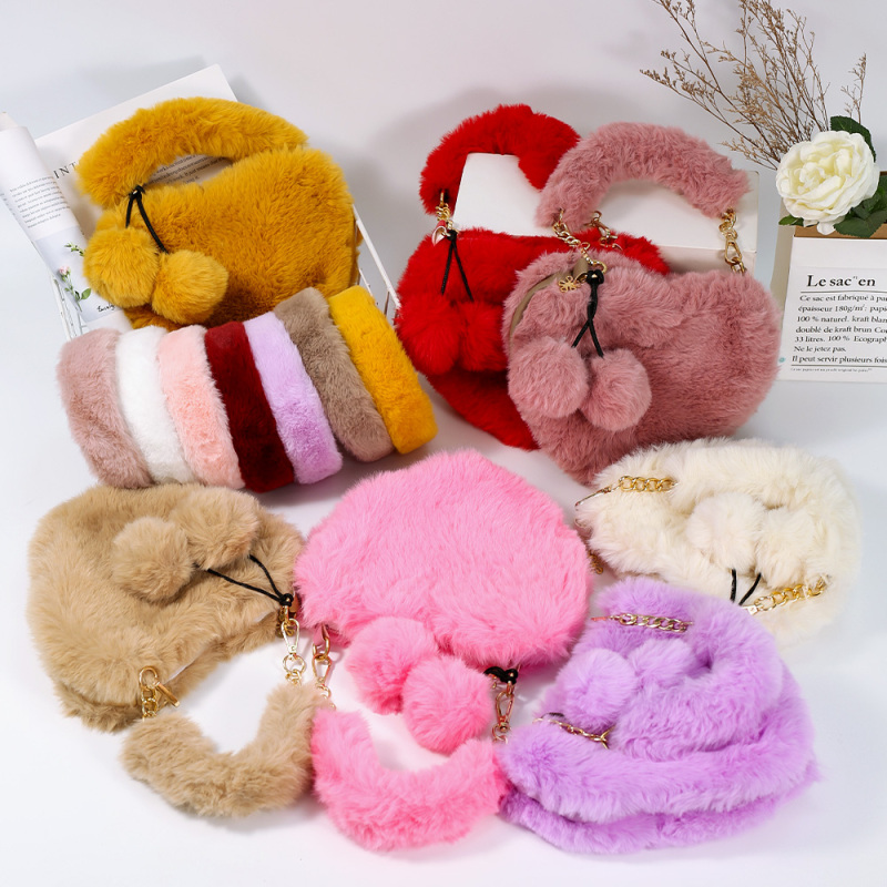 Plush Luxury Winter Warm Handbag Ladies Messenger Bag