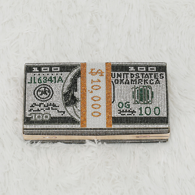 2021 New Arrivals Bling Glitter Purses Luxury Handbags Diamond Dollar Bags Money Purse Women Clutch Bags