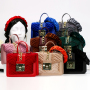 Wholesale Velvet Lingge Chain Messenger Bags And Elegant Ladies Fold Hair Band Two Pieces Set Design Women Purses And Handbags