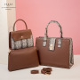 Leather Handbag Single Shoulder Messenger Bag Three-Piece Set Retro Women Purse