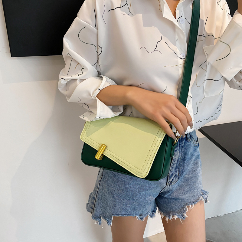 New Stitching Color Ladies Handbag Messenger Bags Women Handbags Ladies Ins Women'S Hit Color Crossbody Bag Shoulder Bag