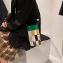 Shoulder Messenger Bags Bucket Bag Women Grid Pattern Handbags