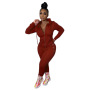 Amazon Wish Fall Hot Cross-Border European And American Women Solid Color Suit Personalized Zipper Sports Sweater Two-Piece Suit