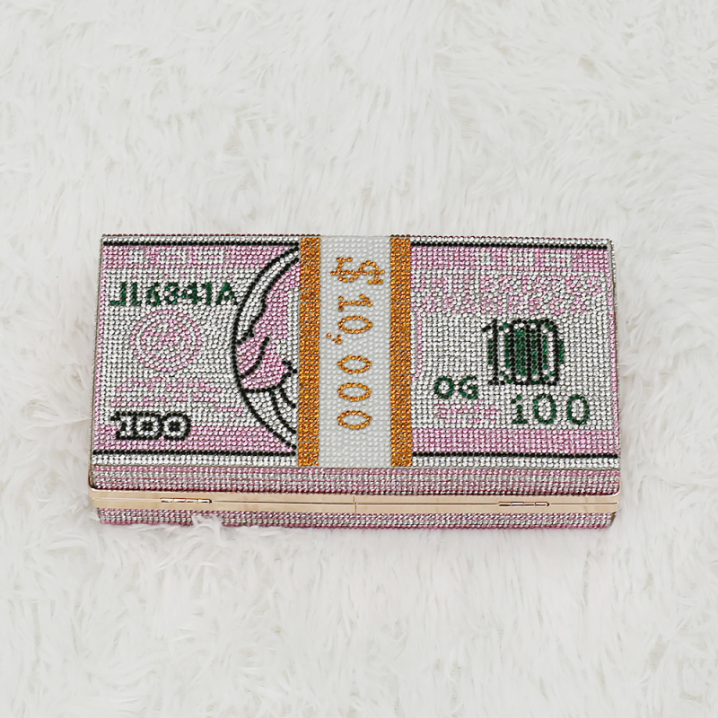 2021 New Arrivals Bling Glitter Purses Luxury Handbags Diamond Dollar Bags Money Purse Women Clutch Bags