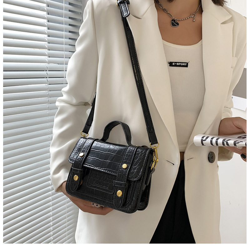 One-Shoulder Diagonal Bag Handbag Stone Pattern Large Capacity Messenger Bag