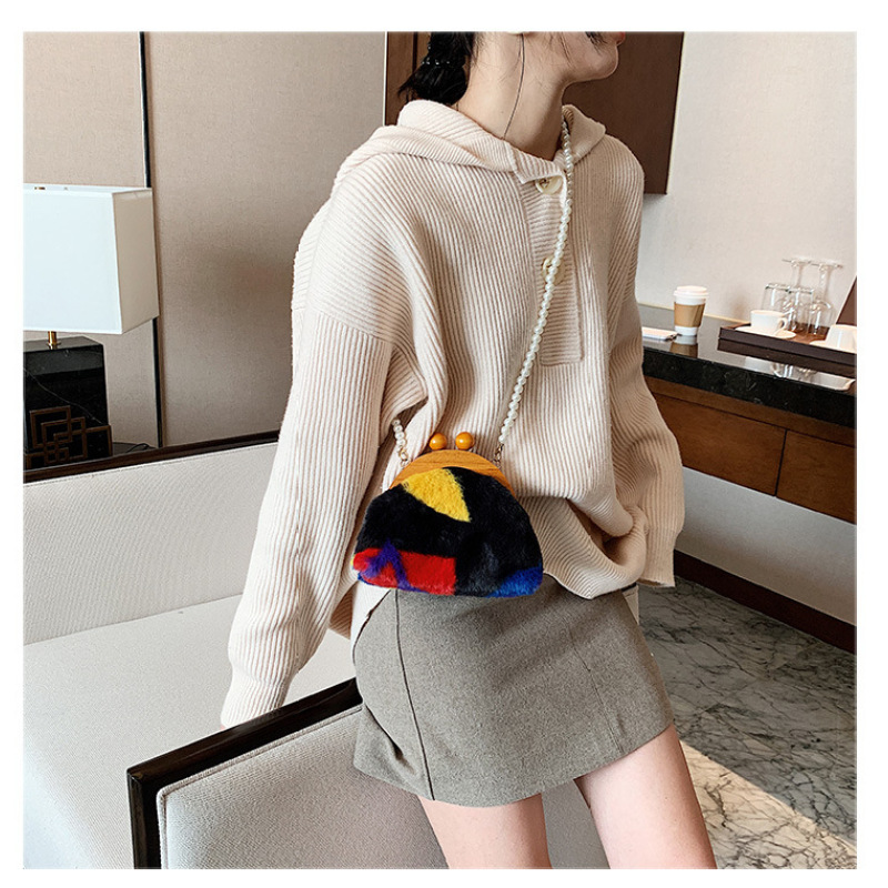 Fashion Pearl Mini Shoulder Fur Purse Women Handbags Designers Purses And Handbags For Ladies Hand Bags