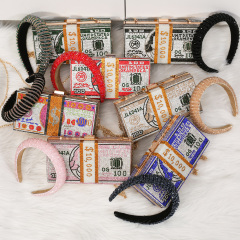 Women's Headband Hair Accessories And Diagonal Chain Dollar Purse Bag