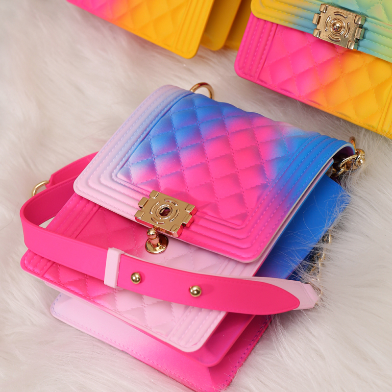 Designer handbags famous brands colorful candy shoulder bag pvc jelly purse handbags for women