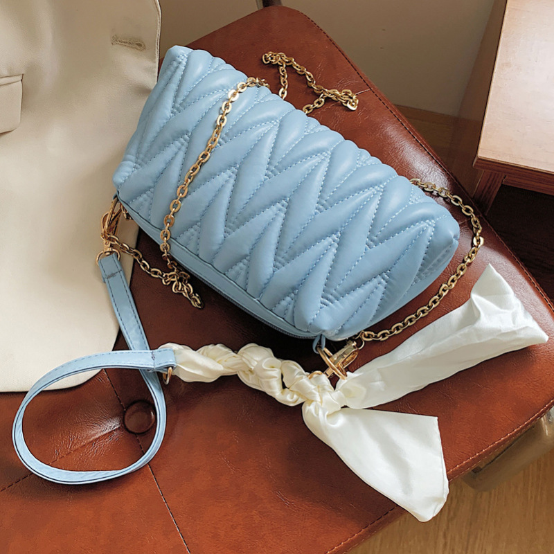 Leather Chain Bag Messenger Handbag Single Shoulder Small Square Bag