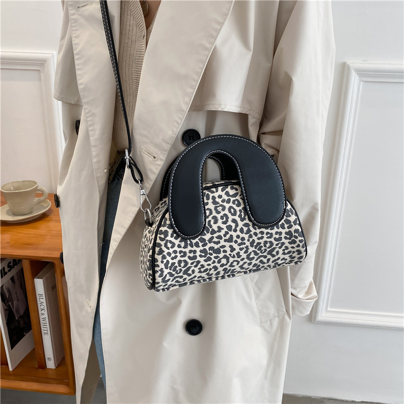 2021 Autumn New Niche Design Leopard Crossbody Shoulder Dumpling Bag Ins Fashion Printed Women Purses And Handbags