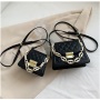 Lingge Leather Solid Color Diagonal One-Shoulder Picture Bag
