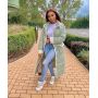 Uj4557  Women'S New Fashion Loose Down Jacket Long High-Fleece Particle Down Jacket Cotton Jacket