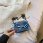 Ins Japanese Denim Canvas Handbags Ladies Crossbody Bag 2021 New Literary & Artistic Retro Lattice Chain Purses And Handbags