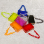 Ladies One Shoulder Crossbody Transparent Acrylic Handbag Chain Small Square Bag