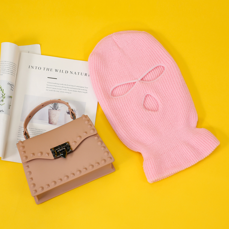 High Quality Custom Pu Rivet Handbags And Knitted Hat Purses Set New Designer Hand Bags Fashion Ladies Handbags Women Bags