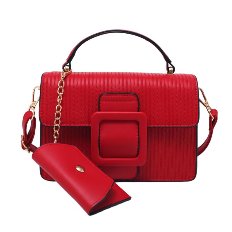 2021 New Korean Version Crossbody Bag Large-Capacity Stitching Belt Buckle Shoulder Bag Ins Trendy Purse and Handbags