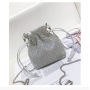 Ins Simple Rhinestone Bucket Bag Lady Bag 2021 New Fashion Texture Chain Messenger Bag Handbag For Woman
