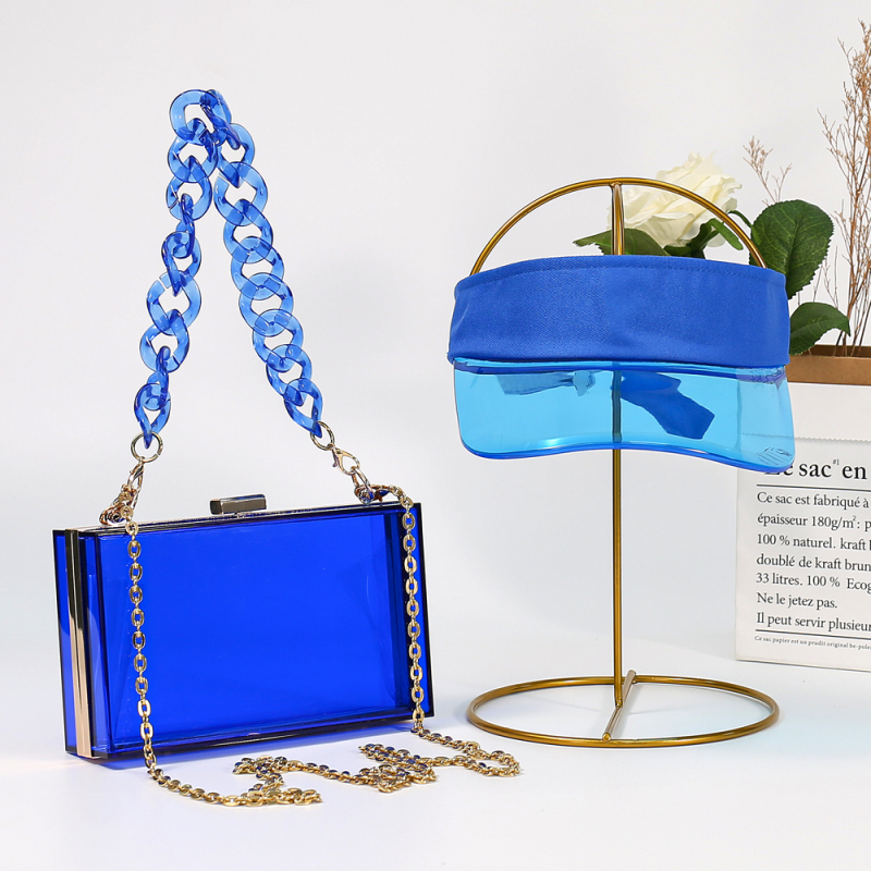 2021 New Sun Hat & Transparent Messenger Bag Set Influence Pvc Custom Crossbody Bags & Laser Set