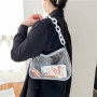 2021 Korean Version Of The Trendy Acrylic Chain Crossbody Transparent Jelly Purse Pvc Shoulder Bag Purses And Handbags
