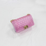 Fashion Transparent Mini Rainbow Chain Bags Color Pu Small Square Hand Bags Jelly Purse Handbags For Women