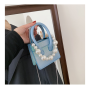 New arrival crocodile pattern pearl chain small square bag purses and handbags luxury for women hand bags 2021
