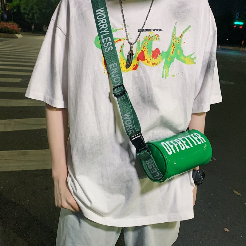 Wholesale New Trend Letter Pvc Cylinder Small Bag Men'S And Women'S Fashion Sports Messenger Bag Pvc Waterproof Shoulder Bag