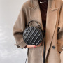 Diamond Indentation Round Cake Handbag Women'S Tote Bag Autumn New Korean Fashion One-Shoulder Diagonal Handbags
