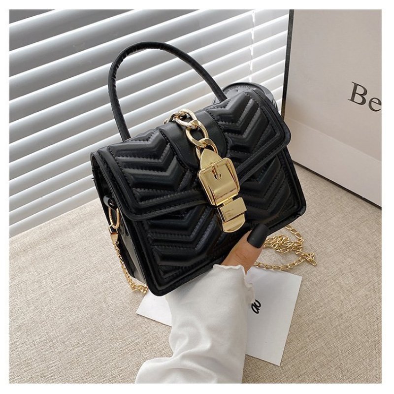 Lingge チェーンショルダーバッグ メッセンジャー スモールスクエアバッグ レディース