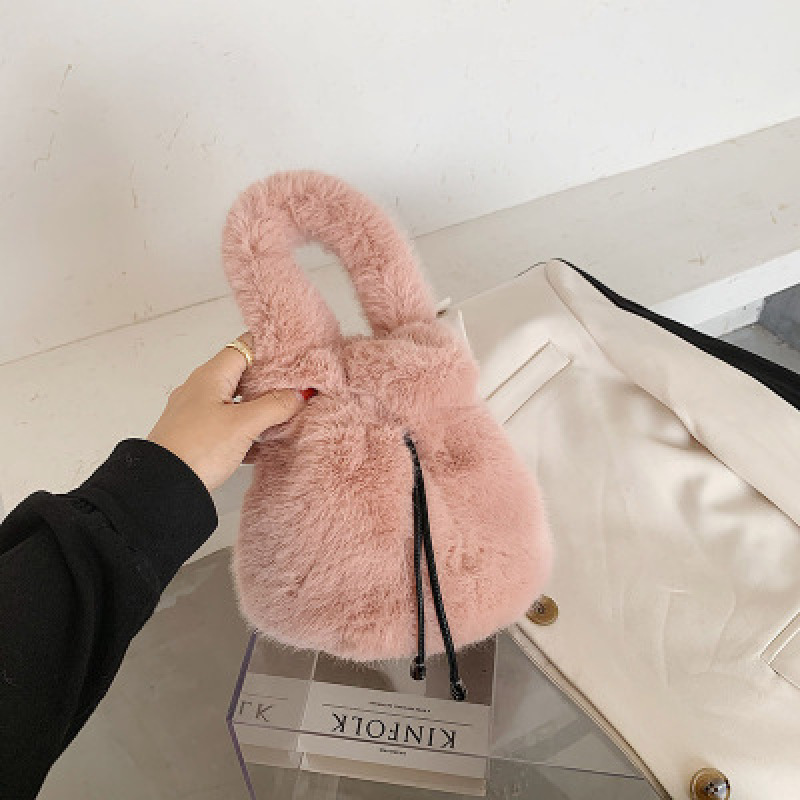 New plush faux fur bucket bag women handbags luxury handbag for women purses and handbags