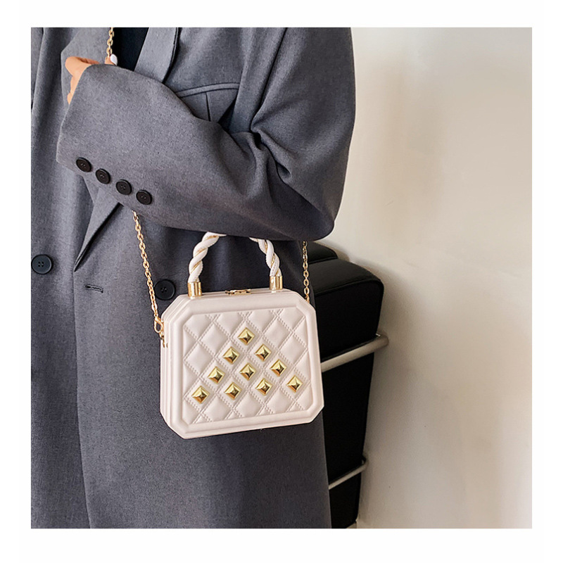 Online Shopping New Fashion Rivet Small Square Women Hand Bags Chain Wild Western Style Autumn Messenger Bag Purses And Handbags