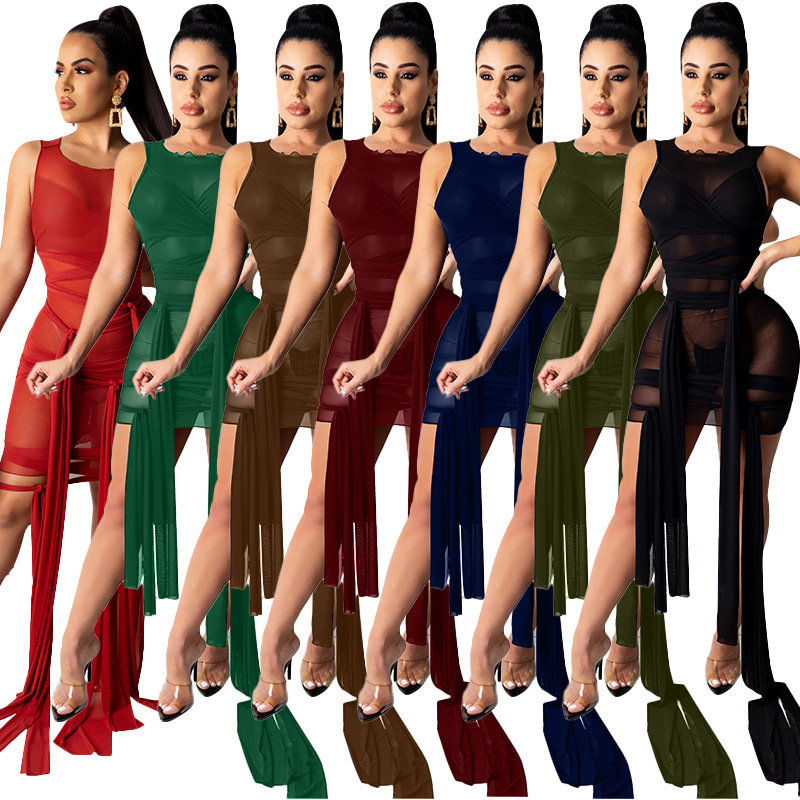 New Style Sexy Skinny sleeveless women dress short night club dress solid color ladies summer dresses 2021