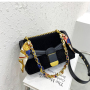 Silk Scarf Chain Shaped Velvet Crossbody Small Square Bag Handbag