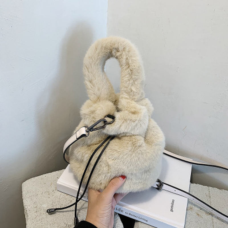 New plush faux fur bucket bag women handbags luxury handbag for women purses and handbags