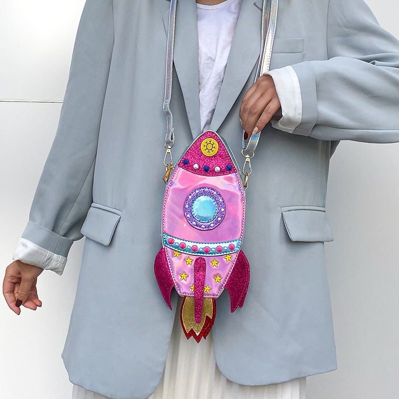 Spaceship Rocket Shape Messenger Bag Luxury Purses For Women 2021 Handbag Ladies Handbags For Women