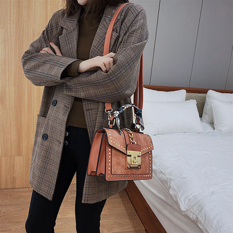 Hot selling rivet small square bag women handbags luxury ladies purses handbags