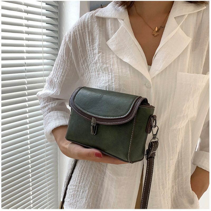 Luxury Leather One-Shoulder Messenger Small Square Bag Women Handbag