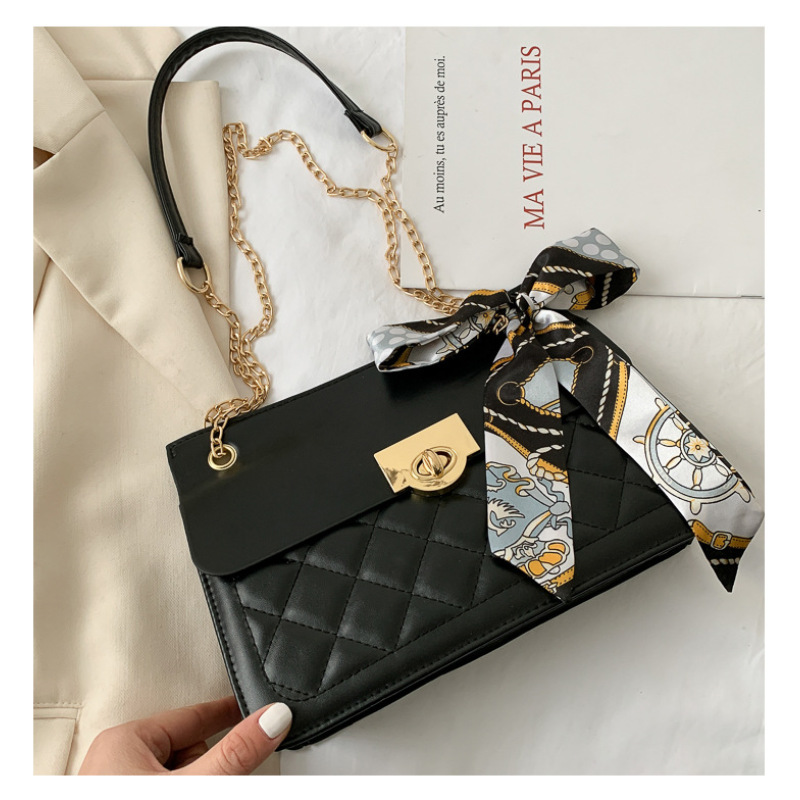 Leather One-Shoulder Chain Women's Large Tote Handbag