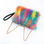One-Shoulder Underarm Bag Chain Ladies Plush Handbag