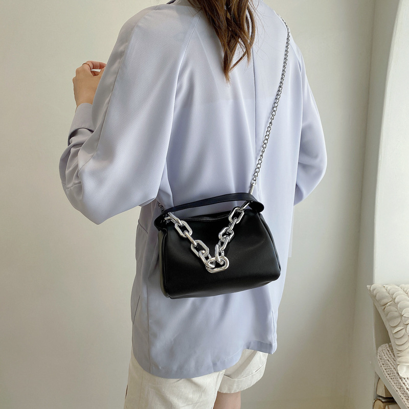 Summer Small Fresh Handbag 2021 Boston Bag  New Chain Crossbody Shoulder Bag Solid Color Leisure Handbag