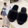 Flip Flops Plush Slippers Women Flat-Bottomed Plush Outer Wear Cotton Slippers
