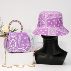  Ladies Luxury Bandana Hat And Square Bag Set Purses And Handbags