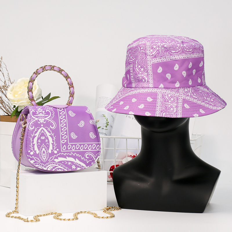  Жіночий розкішний комплект з бандани, капелюха та квадратної сумки, гаманців та сумок