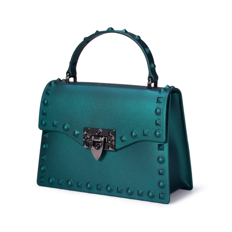 Модна жіноча ПВХ желеподібна сумка-тоут із заклепками, сумка-цукерка, жіночі сумки, жіночі сумки, вплив дизайнерських гаманців, жіночі сумки