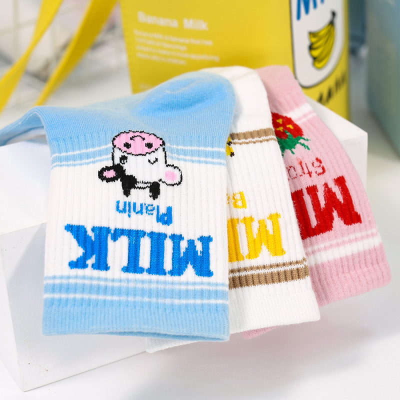 Ins Cute Girl Heart Milk Banana Strawberry Crossbody Bag Women Socks Suit Cotton Socks Crossbody Bags 2021 Women Hand Bags Suit