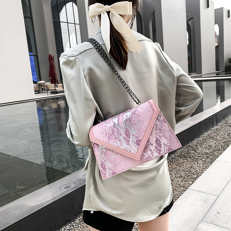 2021 New Ladies Crossbody Bag Fashion Korean Version Of Snake Print Large-Capacity Chain Bag Purses And Handbags