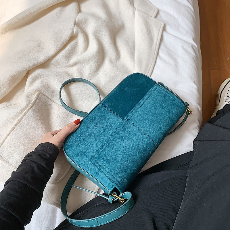 Stitching Frosted One-Shoulder Small Square Bag Messenger Women's Handbag