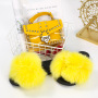 Gold Supplier New Collection 2 Piece Sets Transparent Rivet Bags And Fur Slippers Set Designer Women Handbags Ladies Purses Set