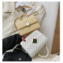 Diamond Texture Chain Simple Leather Messenger Bag Handbag
