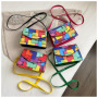 Ins Rainbow Color Street Trend Messenger Bags Shoulder Bag Creative Fun Fashion Magic Stitching Color Chain Crossbody Bag