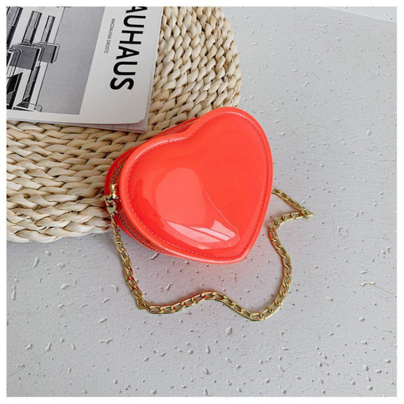 Hot selling candy colored heart-shaped purses small jelly bags women handbags luxury ladies purses